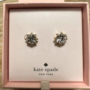 Kate Spade - Flying Colors Bezel Stud Earrings (Clear) NWT